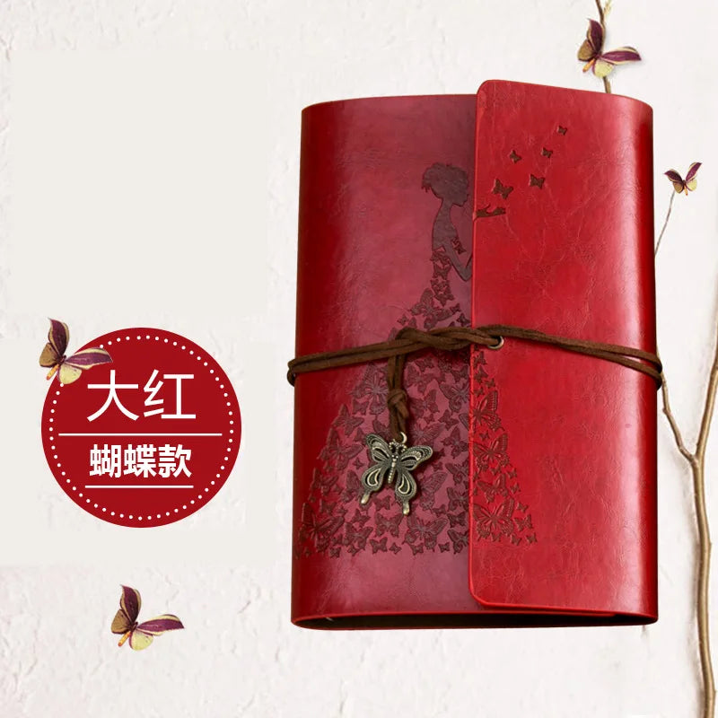 Travelers Butterfly Notebook Diary Notepad Vintage Literature PU A6 Leather Note Book Stationery Gift Traveler Journal Planners