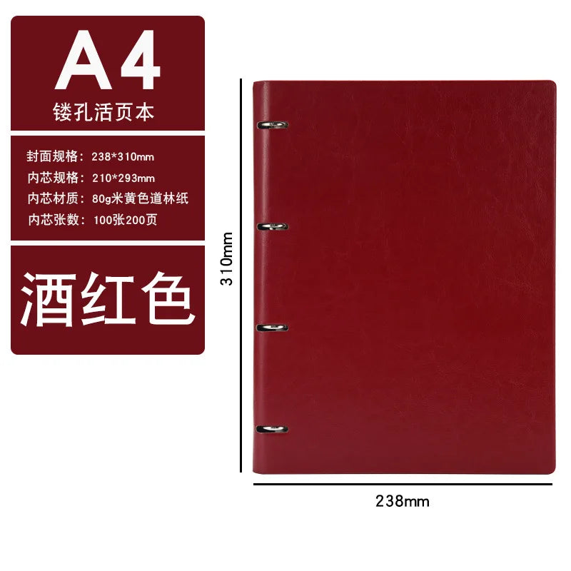 4 Color A5 A6 PU Leather DIY Binder Notebook Cover Diary Agenda Planner Paper Cover School Stationer