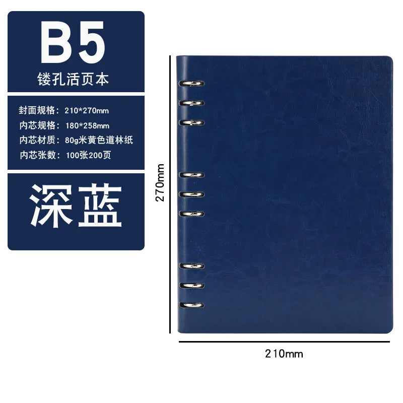 4 Color A5 A6 PU Leather DIY Binder Notebook Cover Diary Agenda Planner Paper Cover School Stationer