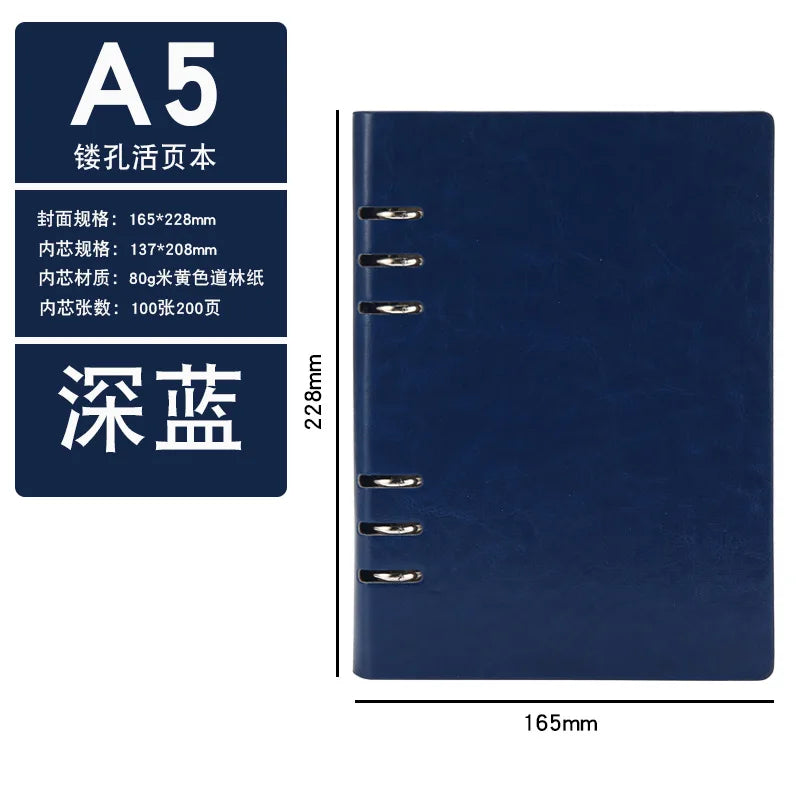 4 Color A5 A6 PU Leather DIY Binder Notebook Cover Diary Agenda Planner Paper Cover School Stationer