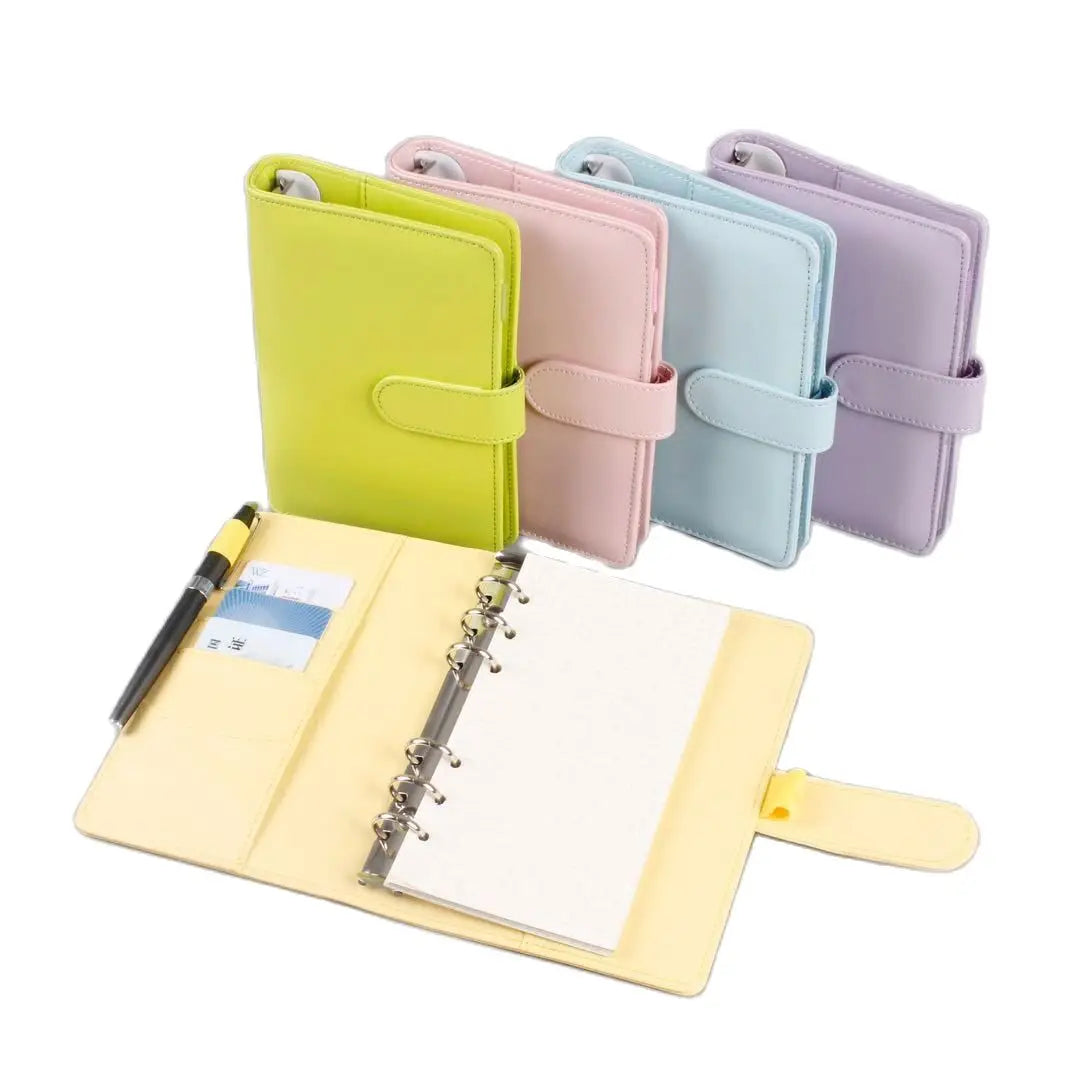 2025 Diary Colorful A5/A6 PU Macaroon Loose-Leaf Cover Binder Dairy Notebooks Hard Cover Refill Journal Travelers Leather Cover