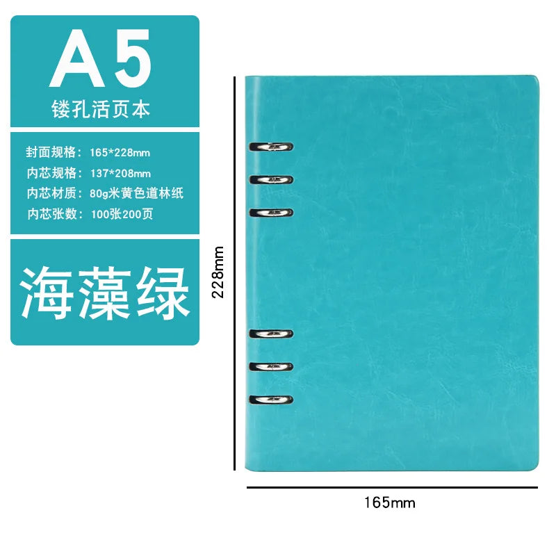 4 Color A5 A6 PU Leather DIY Binder Notebook Cover Diary Agenda Planner Paper Cover School Stationer