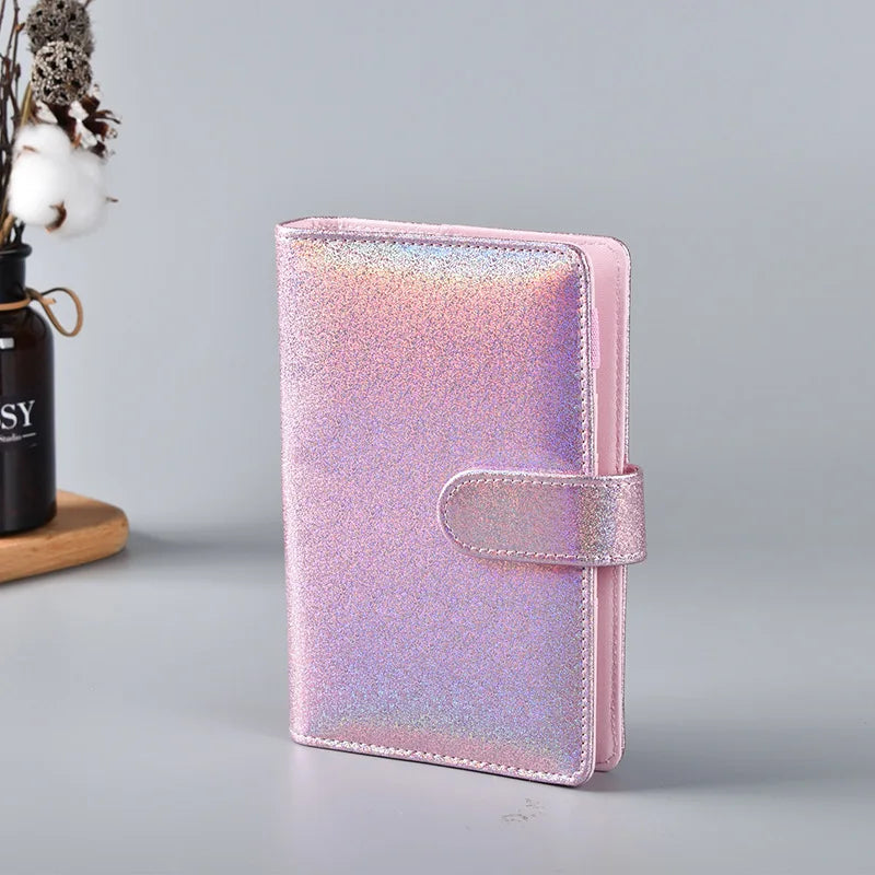 Macaron Color A5 A6 6 Ring Binder PU Clip-on Notebook Leather Loose Leaf Notebook Cover Notebooks Journal Kawaii Stationery