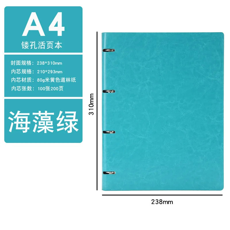 4 Color A5 A6 PU Leather DIY Binder Notebook Cover Diary Agenda Planner Paper Cover School Stationer