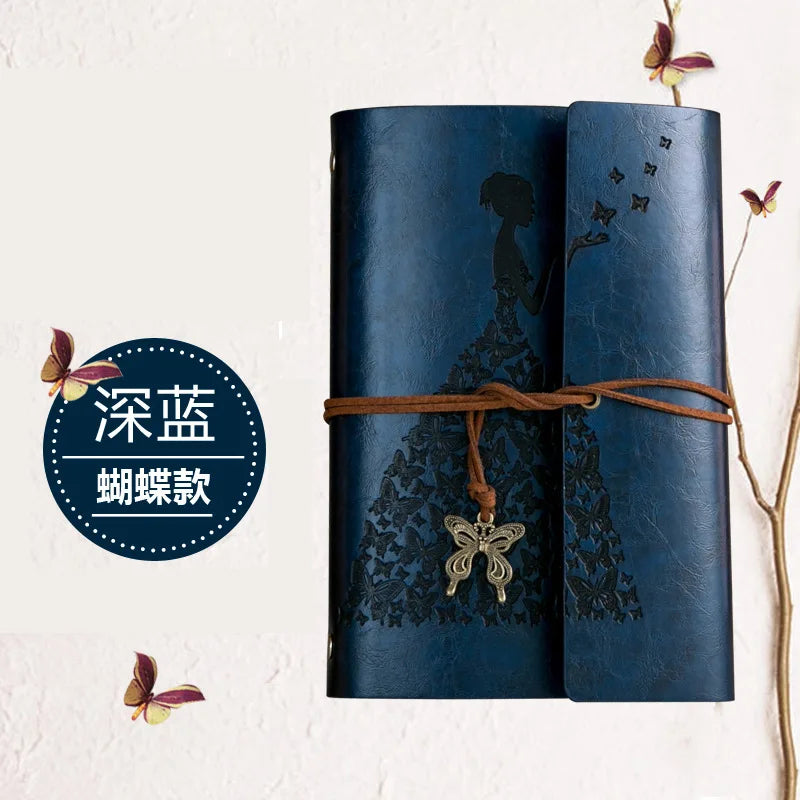 Travelers Butterfly Notebook Diary Notepad Vintage Literature PU A6 Leather Note Book Stationery Gift Traveler Journal Planners