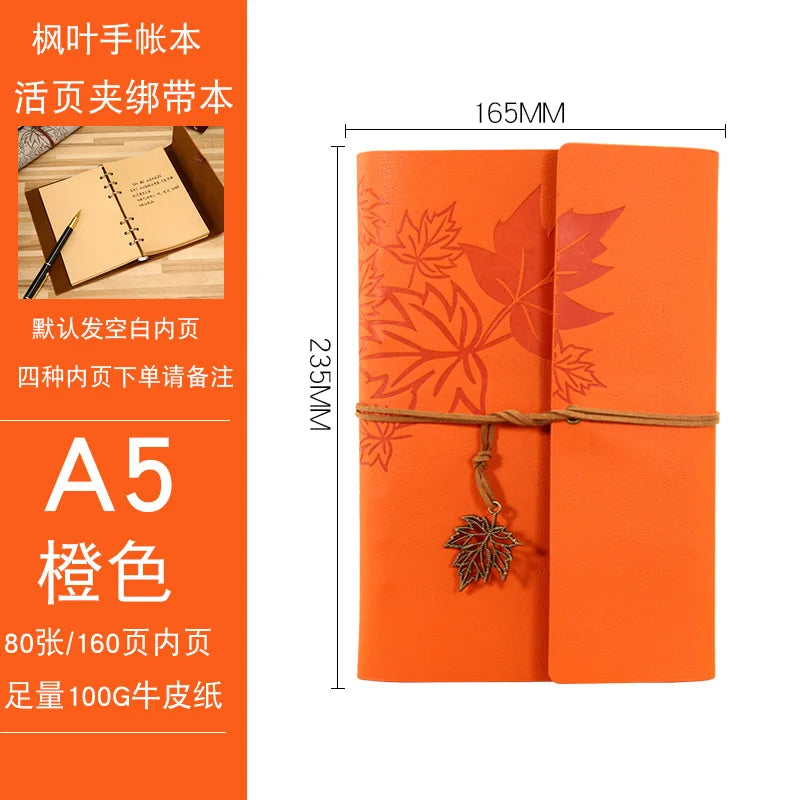 A7/A6/A5 Travelers Vintage Notebook PU Leather Blank Kraft Diary Note Book Journal Sketchbook Stationery School Office Supplies