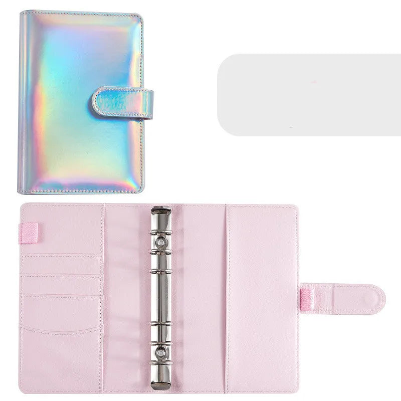 2025New A5 A6 Macaroon Laser Color DIY Binder Notebook Cover Diary Agenda Planner Paper Cover School Stationery