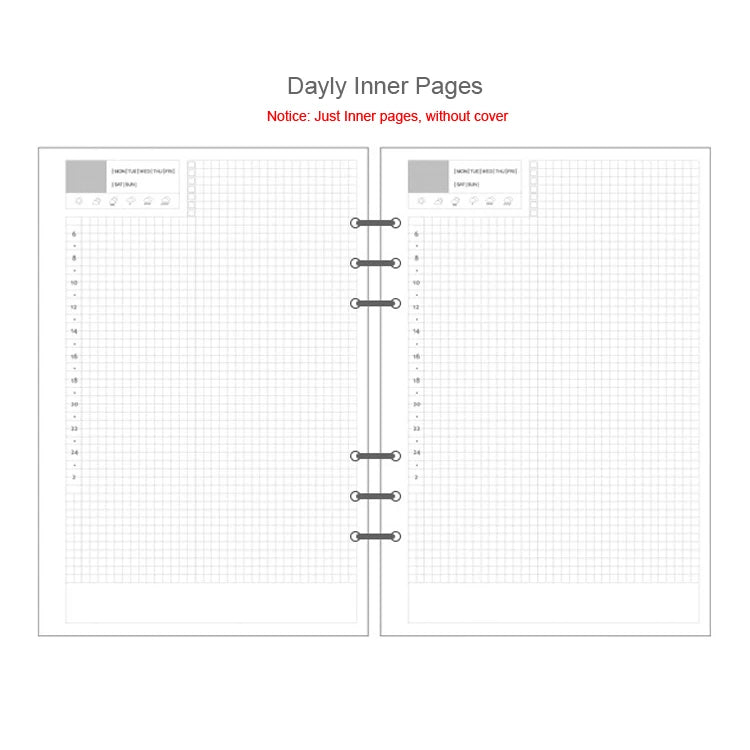 2025 Diary Laser Gitter A5/A6 PU Loose-Leaf Cover Binder Dairy Notebooks Hard Cover Refill Journal Travelers Leather Cover