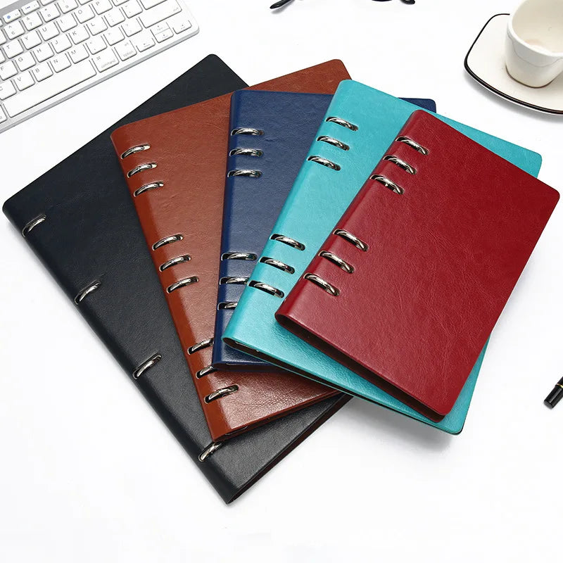 4 Color A5 A6 PU Leather DIY Binder Notebook Cover Diary Agenda Planner Paper Cover School Stationer