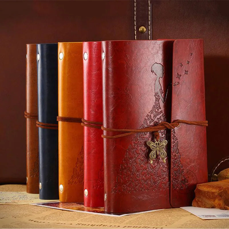 Travelers Butterfly Notebook Diary Notepad Vintage Literature PU A6 Leather Note Book Stationery Gift Traveler Journal Planners