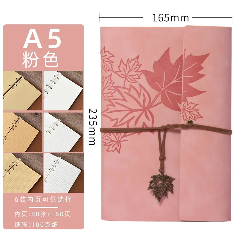A7/A6/A5 Travelers Vintage Notebook PU Leather Blank Kraft Diary Note Book Journal Sketchbook Stationery School Office Supplies