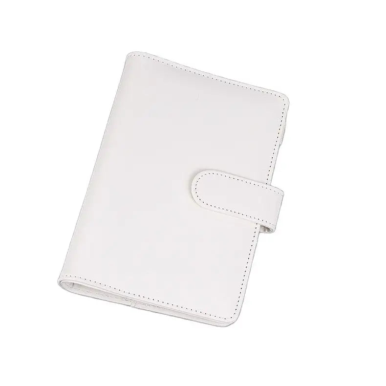 Macaron Color A5 A6 6 Ring Binder PU Clip-on Notebook Leather Loose Leaf Notebook Cover Notebooks Journal Kawaii Stationery