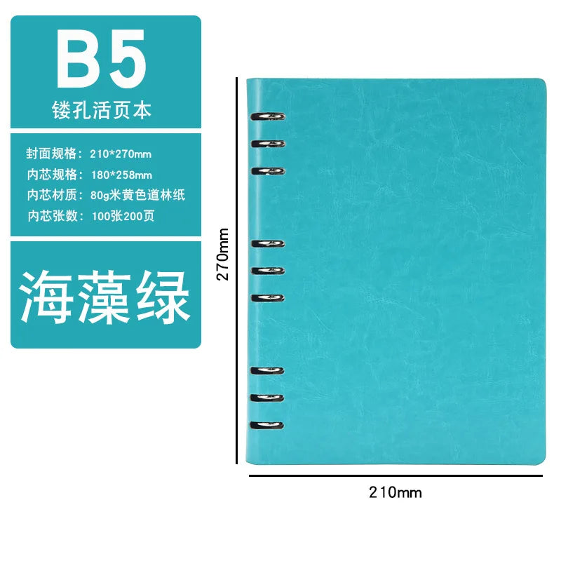 4 Color A5 A6 PU Leather DIY Binder Notebook Cover Diary Agenda Planner Paper Cover School Stationer