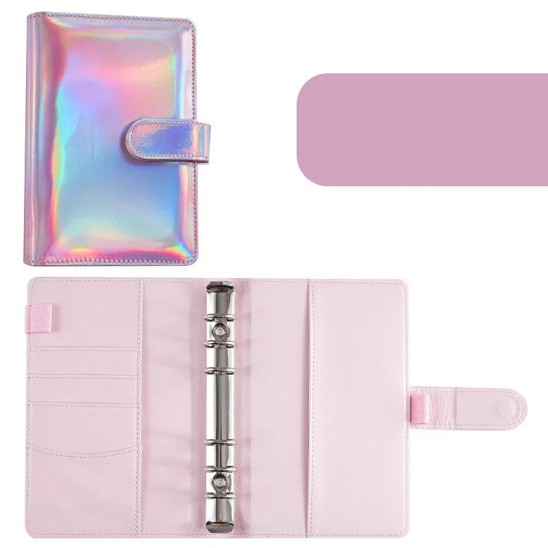 2025New A5 A6 Macaroon Laser Color DIY Binder Notebook Cover Diary Agenda Planner Paper Cover School Stationery