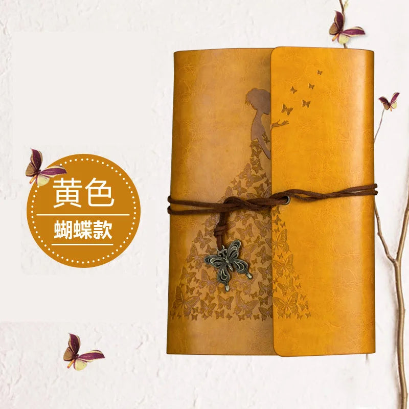 Travelers Butterfly Notebook Diary Notepad Vintage Literature PU A6 Leather Note Book Stationery Gift Traveler Journal Planners