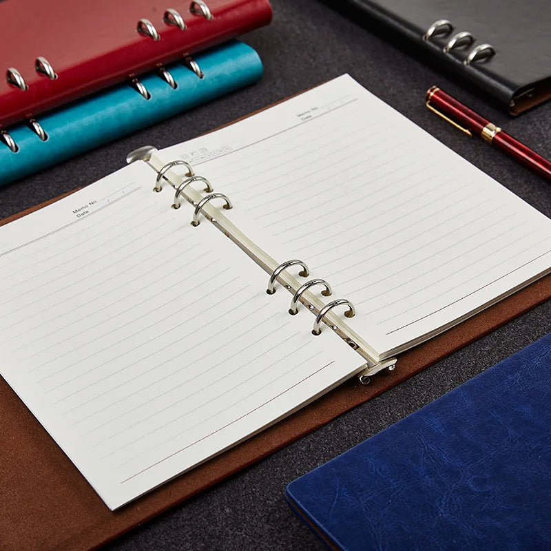 4 Color A5 A6 PU Leather DIY Binder Notebook Cover Diary Agenda Planner Paper Cover School Stationer