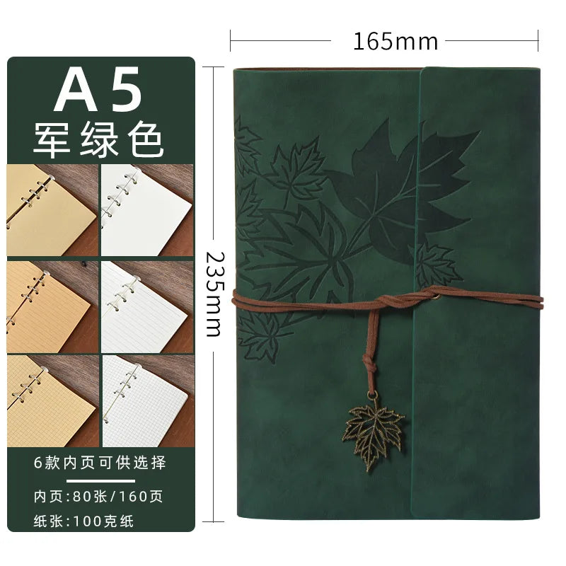 A7/A6/A5 Travelers Vintage Notebook PU Leather Blank Kraft Diary Note Book Journal Sketchbook Stationery School Office Supplies