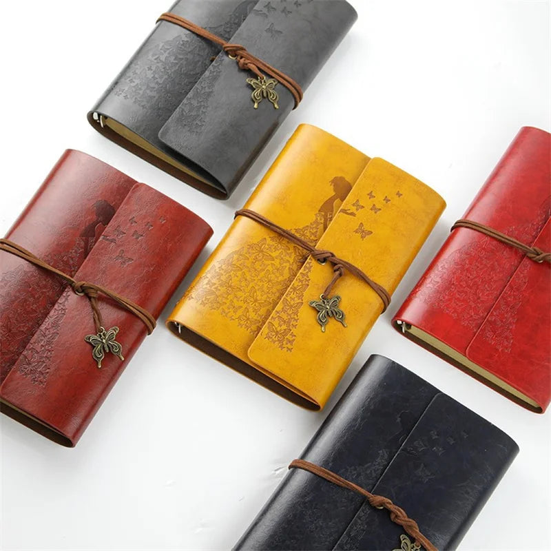 Travelers Butterfly Notebook Diary Notepad Vintage Literature PU A6 Leather Note Book Stationery Gift Traveler Journal Planners