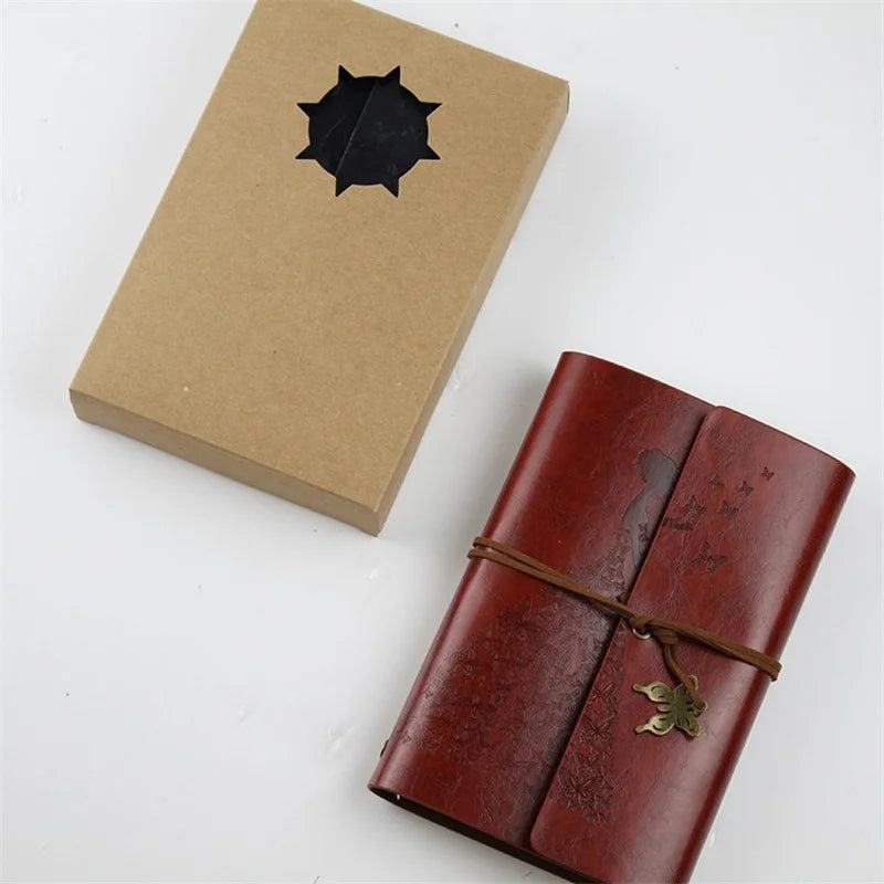 Travelers Butterfly Notebook Diary Notepad Vintage Literature PU A6 Leather Note Book Stationery Gift Traveler Journal Planners