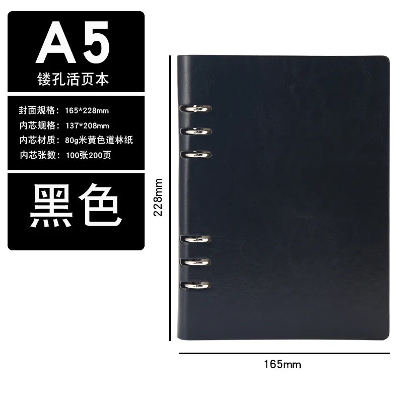 4 Color A5 A6 PU Leather DIY Binder Notebook Cover Diary Agenda Planner Paper Cover School Stationer