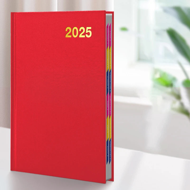 2025 A5 Day A Page Diary With Appointment Times Hardback Desk Organiser Planner School Office Suppliers