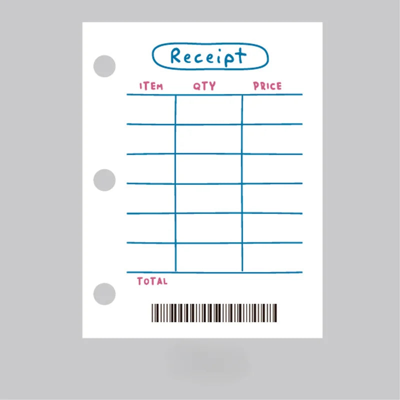A8 3Holes Loose Leaf Notebook Refill Spiral Binder Inner Page Weekly Monthly To Do Inside Paper Stationery
