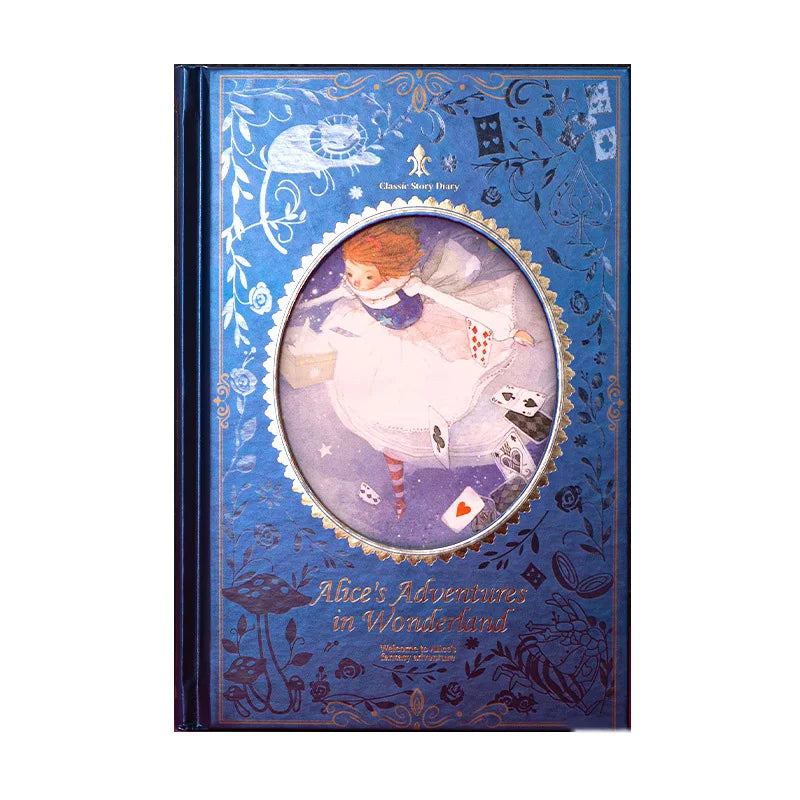 (Alice's Adventures in Wonderland) Hardcover Notebook Coloring Page Illustration Retro Pretty Diary Student Notepad