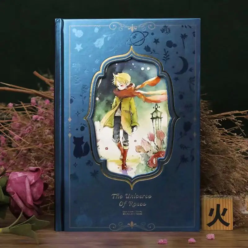 (Prince and Rose Series) Hardcover Notebook Cute Illustrations 128 Sheets Full Color Pages B6 Diary Student Notepad