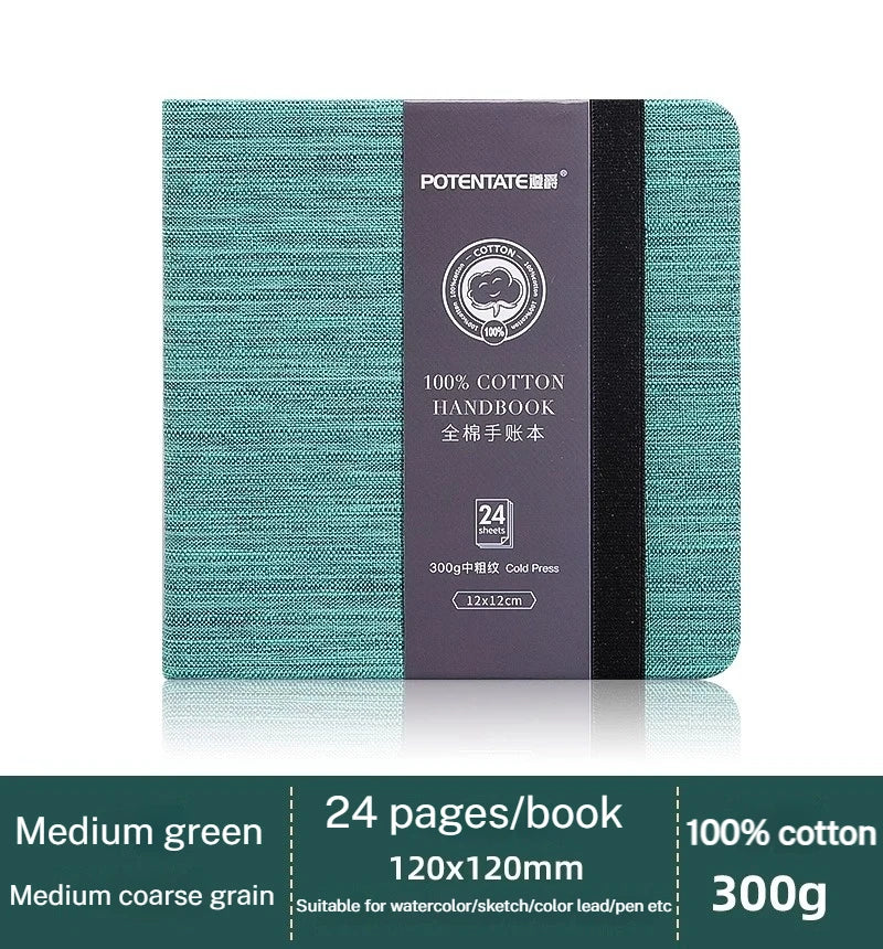 100% Cotton Square Watercolor Paper Book 24 Sheets 300g Art Student Painting Drawing Paper Sketchbook Journal Drawing Notebook
