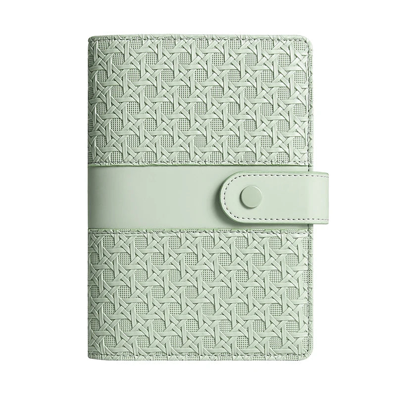 A6 Gingham Check PU Leather DIY Binder Notebook Cover Diary Agenda Planner Paper Cover School Stationery
