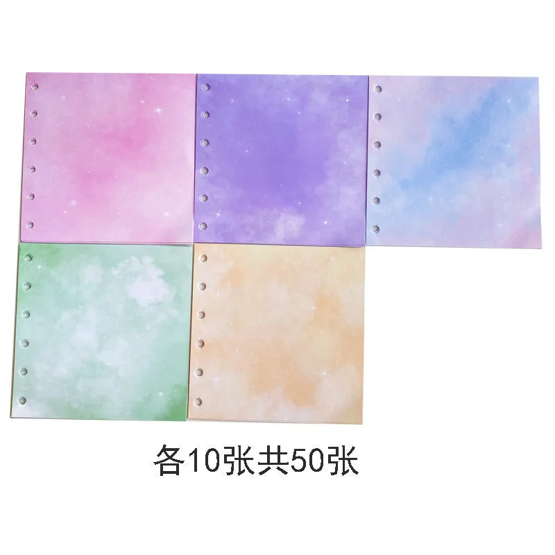 A7 Square Macaron Pink PU Leather DIY Binder Notebook Cover Diary Agenda Planner Paper Cover School Stationery