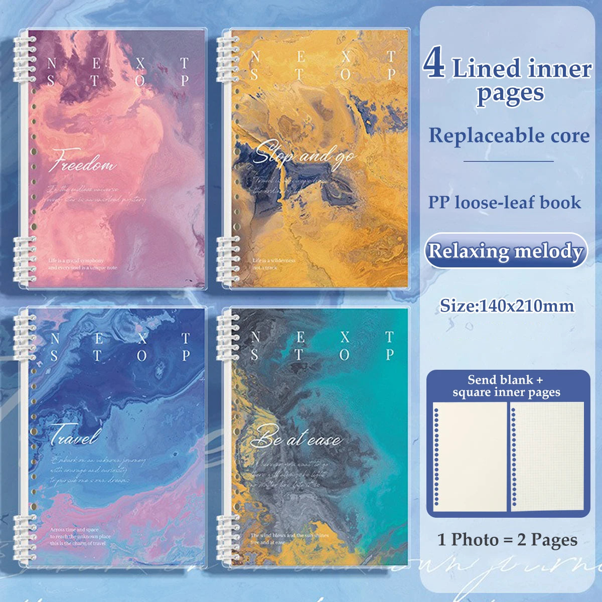 The New A5 Loose-leaf Notebook Is A School Office Stationery with A Middle and High School Style Thick Horizontal Blank Notebook