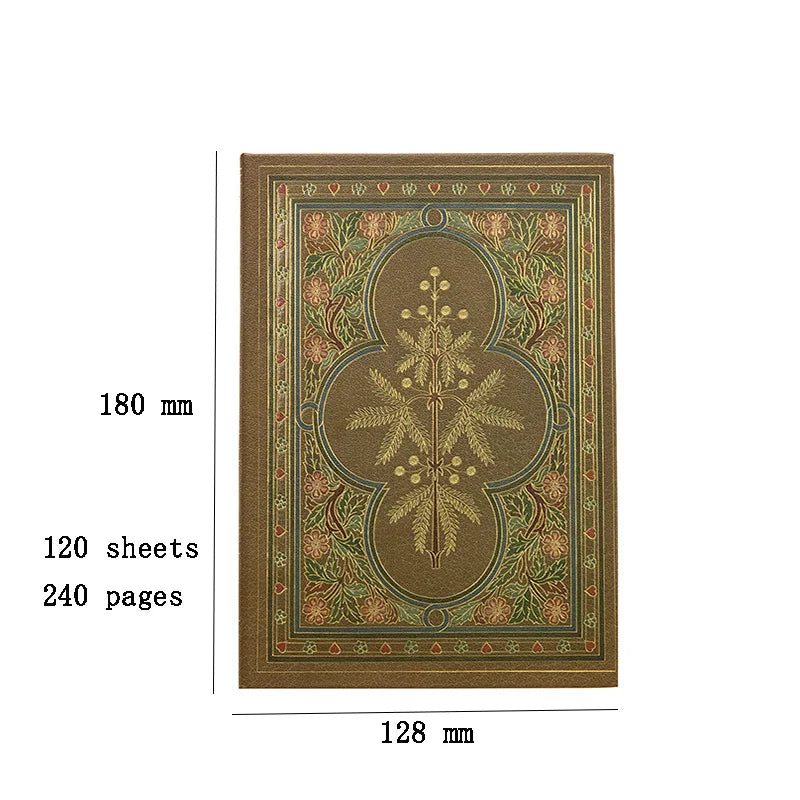 Retro Plant Notebook Medieval Series European Diary Students Hardcover Notepad Girl Scrapbook