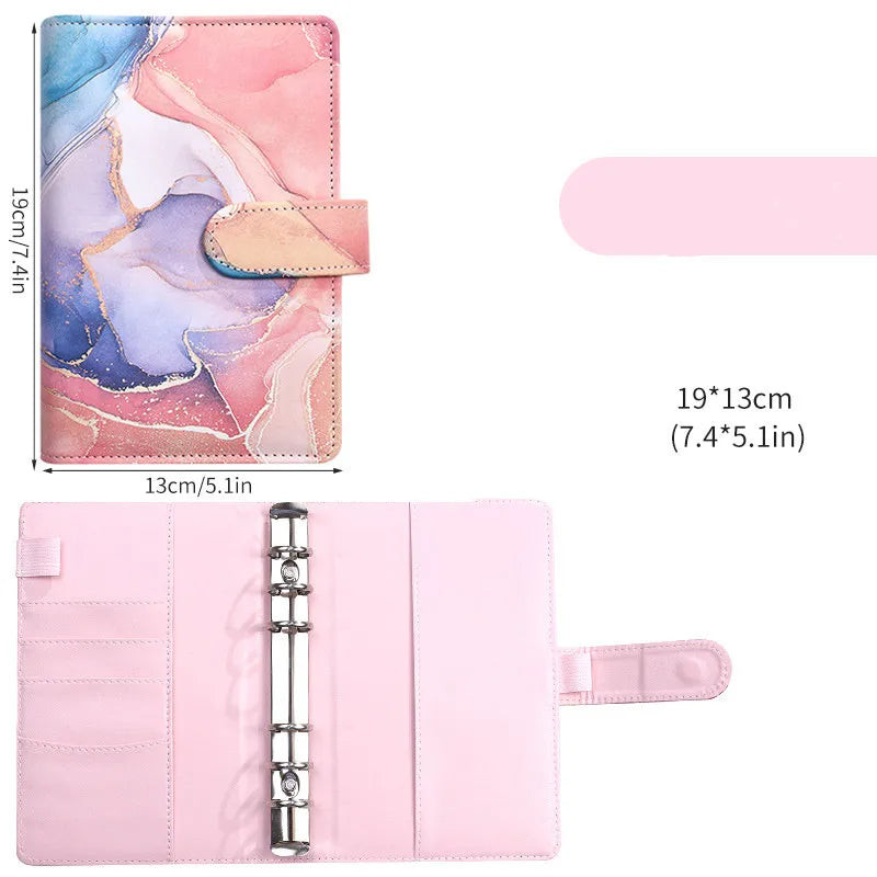 A6 A7 Marble Colorful Money Budget Planner Binder Cover Diary Agenda Planning Paper Cover School Stationery