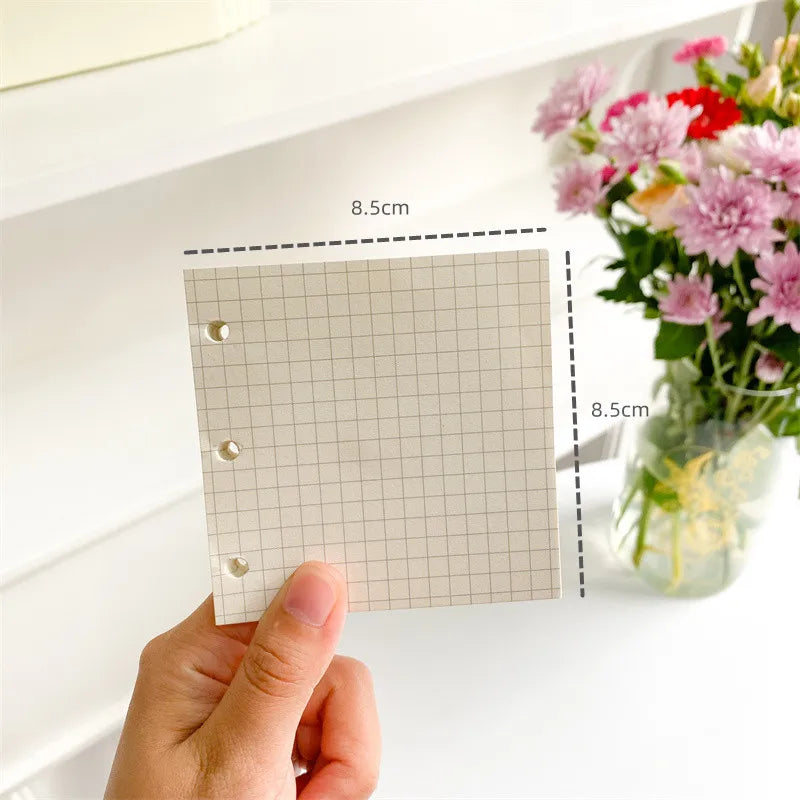 A7 Square Macaron Pink PU Leather DIY Binder Notebook Cover Diary Agenda Planner Paper Cover School Stationery