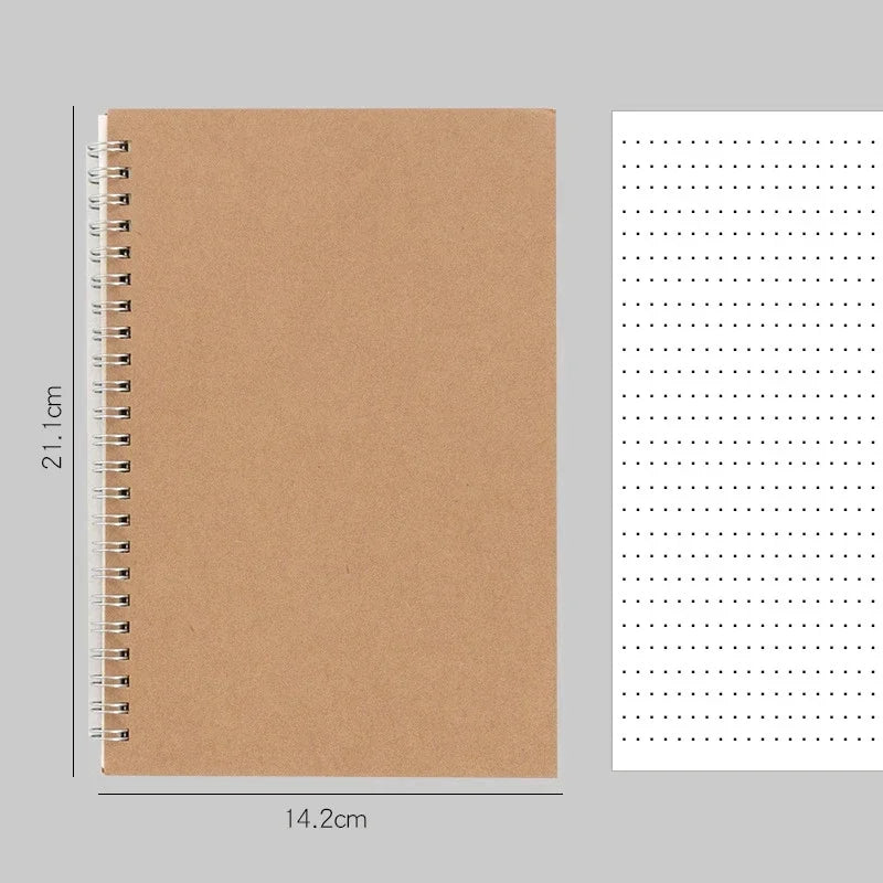 A4/A5/A6 Card Cover Note Book Dotted Grid Blank Student Daily Writing Plan Book Office Supplies Stationery Note Book