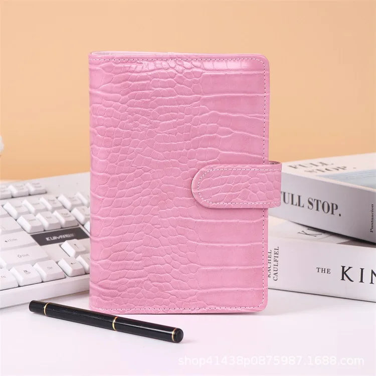 A5 A6 Marble Pink PU Binder Notebook DIY Binder Notebook Cover Diary Agenda Planner Paper Cover School Stationery