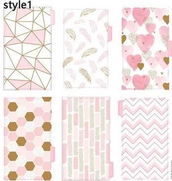A6 Zipper Bag Color Print Binder PU Notebook Leather Creative Bookkeeping Book Cash budget Office Stationery