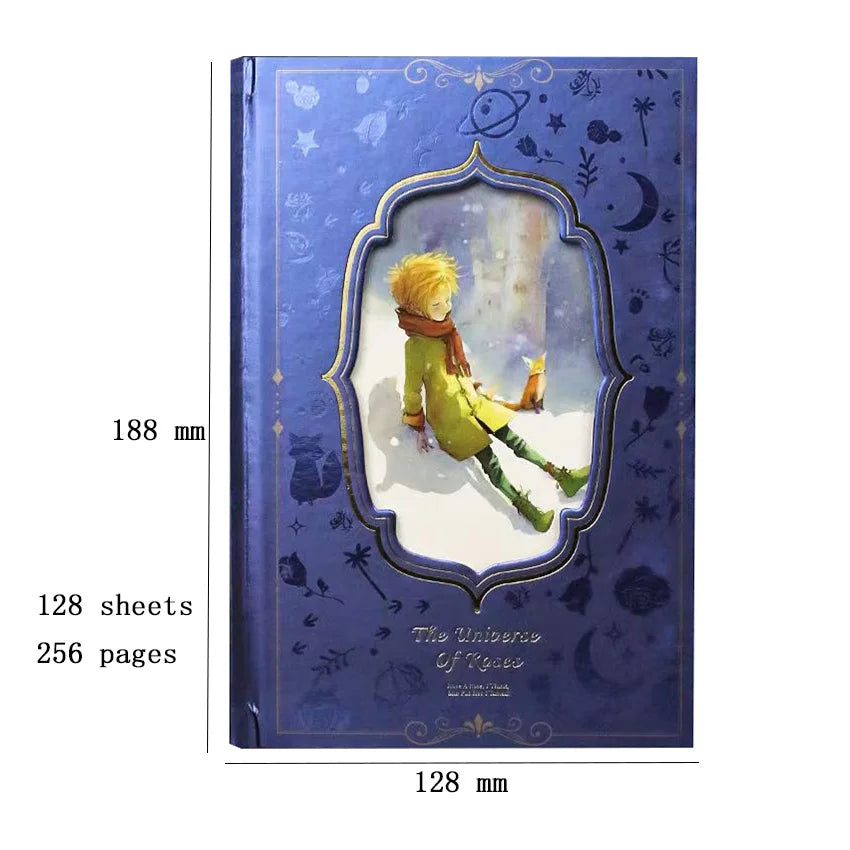 (Prince and Rose Series) Hardcover Notebook Cute Illustrations 128 Sheets Full Color Pages B6 Diary Student Notepad