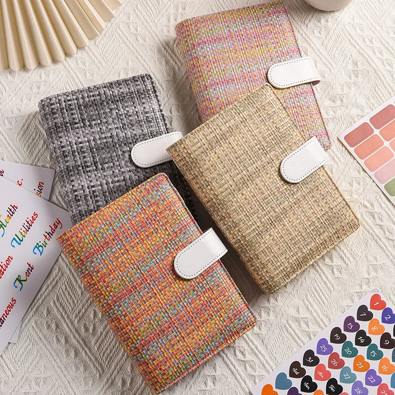 A6 Rainbow Knitting Pattern DIY Loose Leaft Binder Notebook Cover Diary Agenda Planner Paper Cover School Stationery