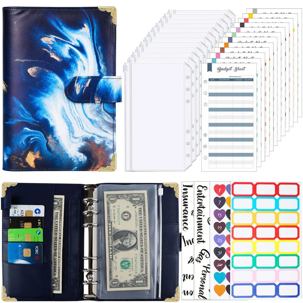 A6 Mandala Pattern Binder Budget Loose-leaf Notebook Daily Planner Money Cash Budget Financial Planner Hand Book Office Supplies