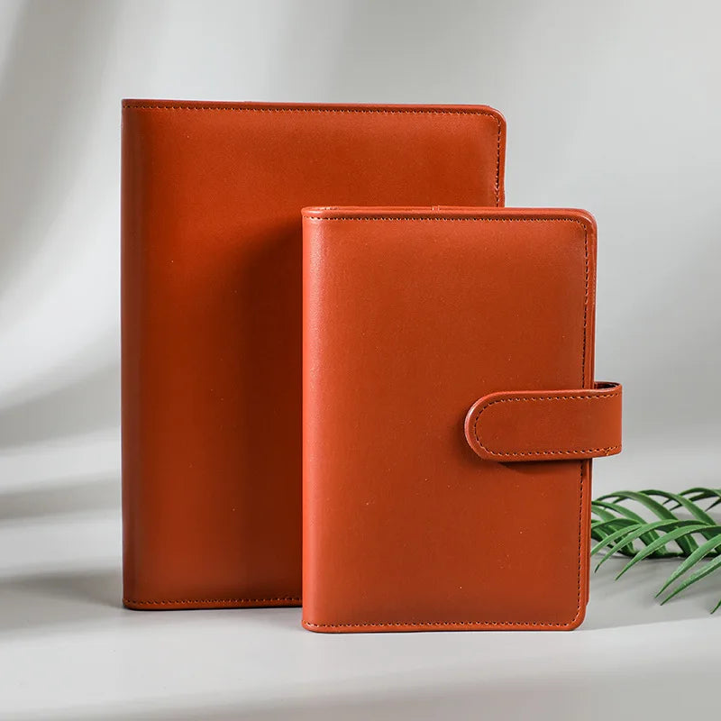 A5/A6 PU Leather Marbled Notebook Binder Budget Planner 6 Ring Binder Hand Ledger Cover School Stationery