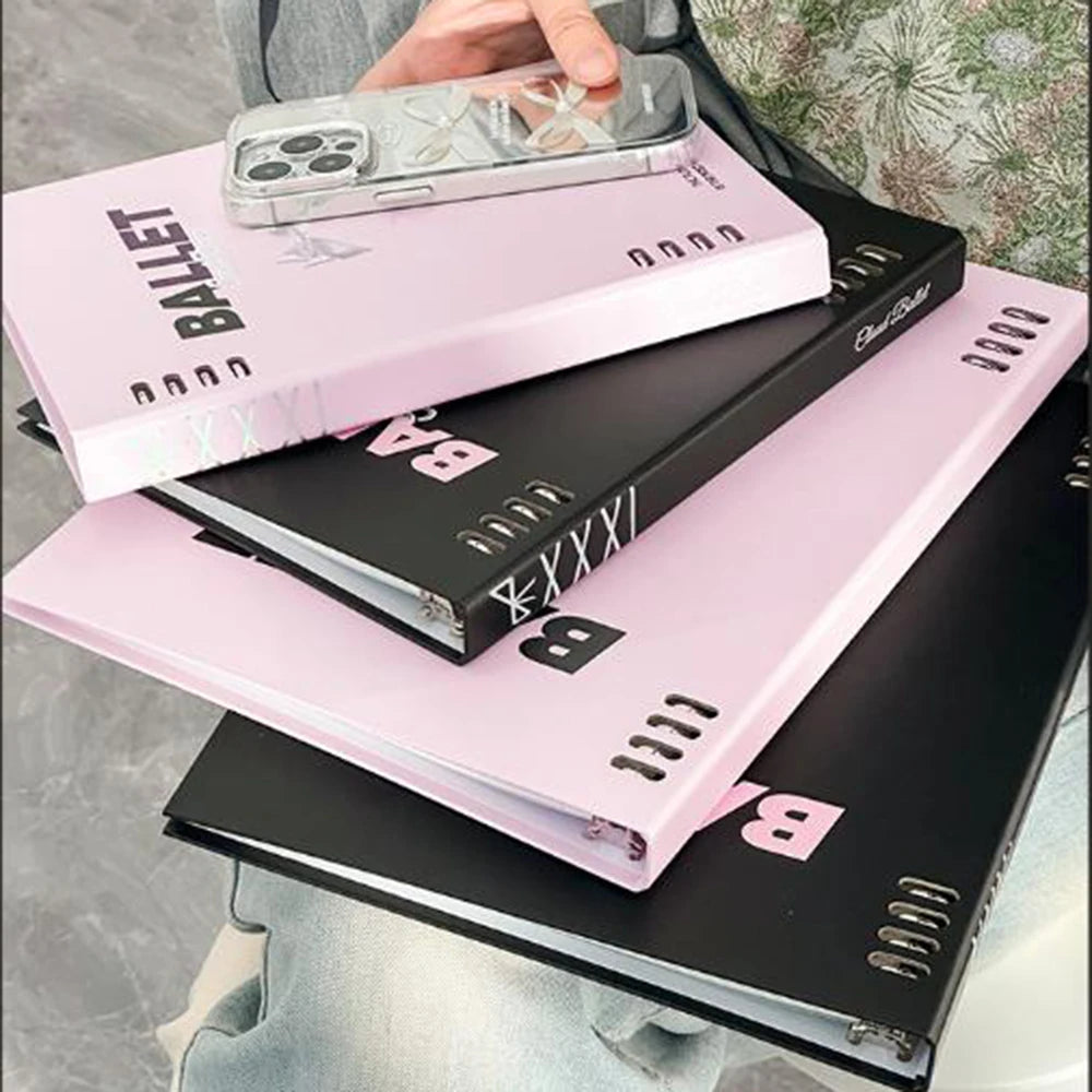 A5 Loose-Leaf Notebook Bow Detachable Notebook Binder Lined Book Spiral Note Book School Student Supplies