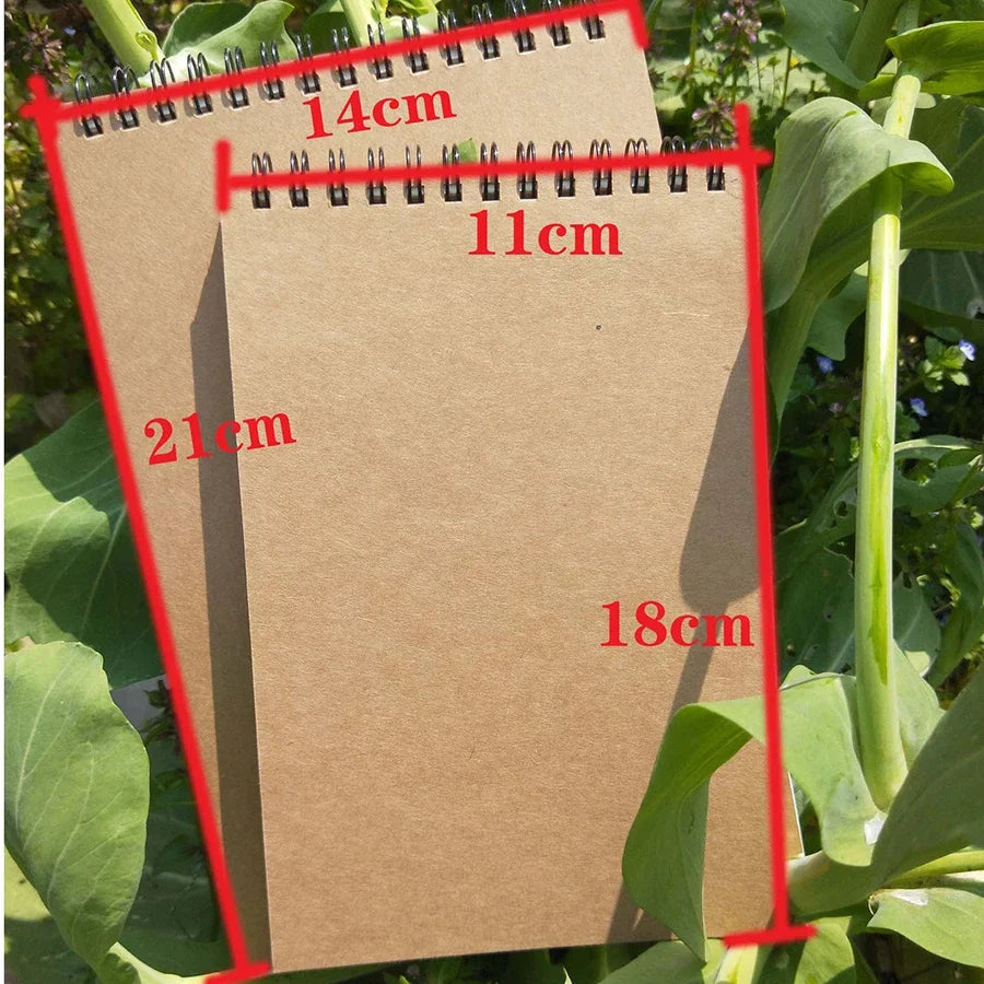 50 Sheets Khaki Sketchbook Spiral Notebook Inner Blank White Paper Notebook for Painting Drawing Writing