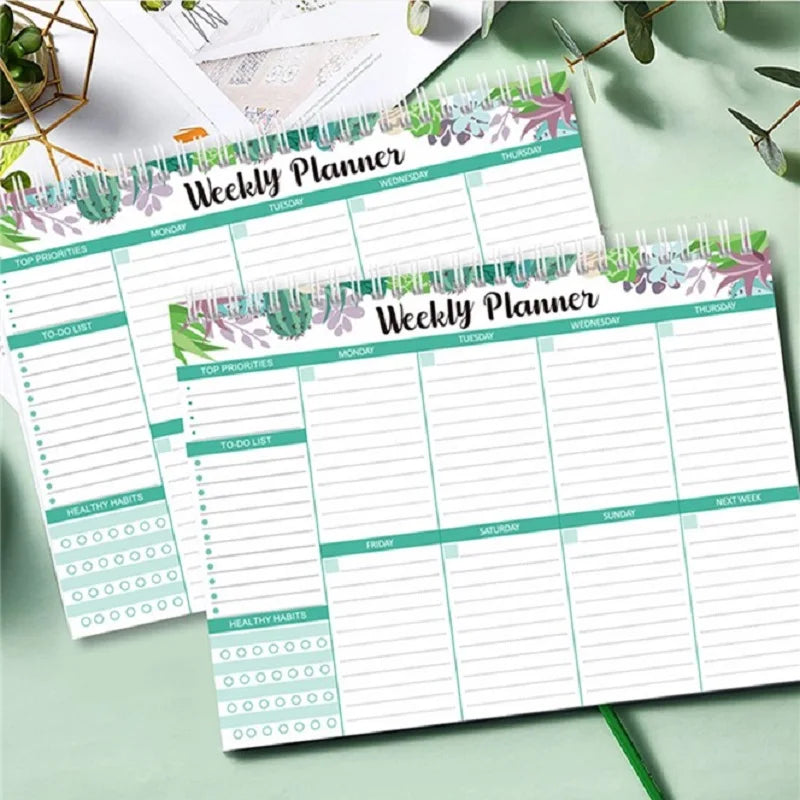 Sharkbang 52 Sheets Weekly Planner Coil Memo Pad Notepad To Do It Today List Notebook English Paperlaria School Stationery