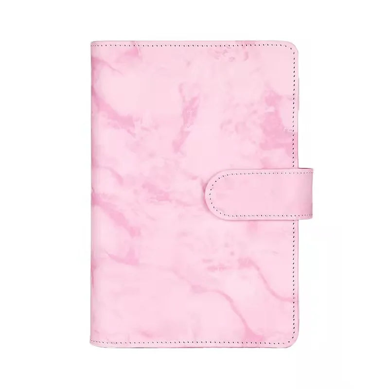 A5 A6 Marble Pink PU Binder Notebook DIY Binder Notebook Cover Diary Agenda Planner Paper Cover School Stationery