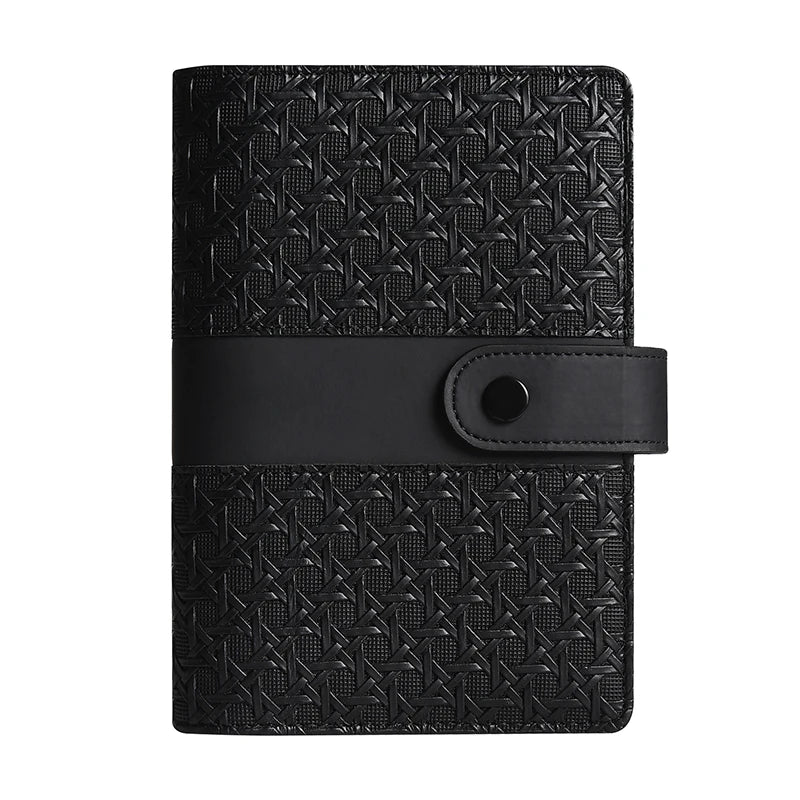 A6 Gingham Check PU Leather DIY Binder Notebook Cover Diary Agenda Planner Paper Cover School Stationery