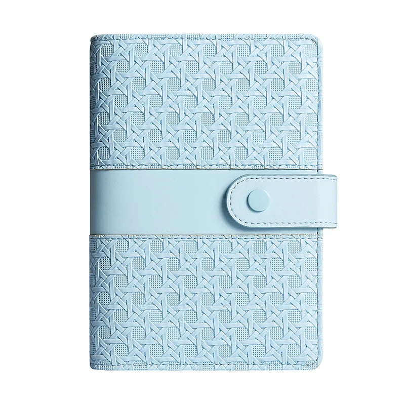 A6 Gingham Check PU Leather DIY Binder Notebook Cover Diary Agenda Planner Paper Cover School Stationery