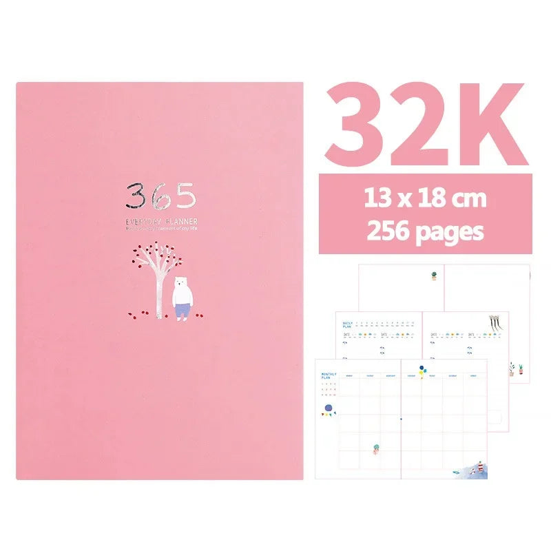 Creative Work Schedule 365 Day Planner Cartoon Diary Notepad Notebook Daily Planner Planner Supplies School