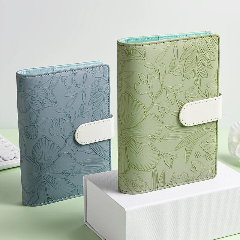 A6 Vintage Embossed Cover Money Budget Planner Binder DIY Binder Notebook Cover Diary Agenda Planner Paper Cover School